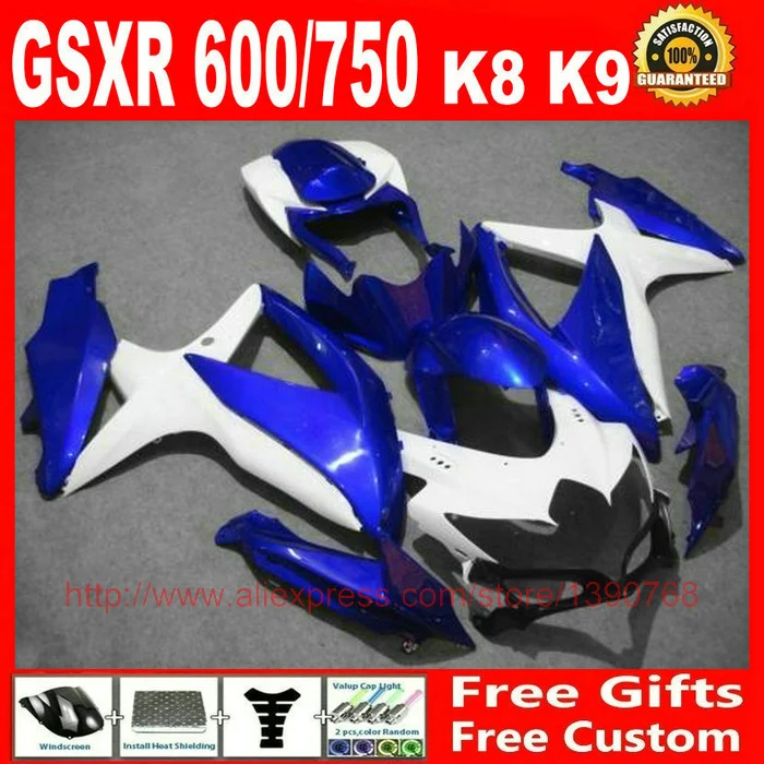 Fairing kit for Suzuki GSXR 600 GSXR 750 2008 2009 2010 bright blue white bodywork fairings set K8 K9 08 09 10 BM64
Fairing kit for Suzuki GSXR 600 GSXR 750 2008 2009 2010 bright blue white bodywork fairings set K8 K9 08 09 10 BM64