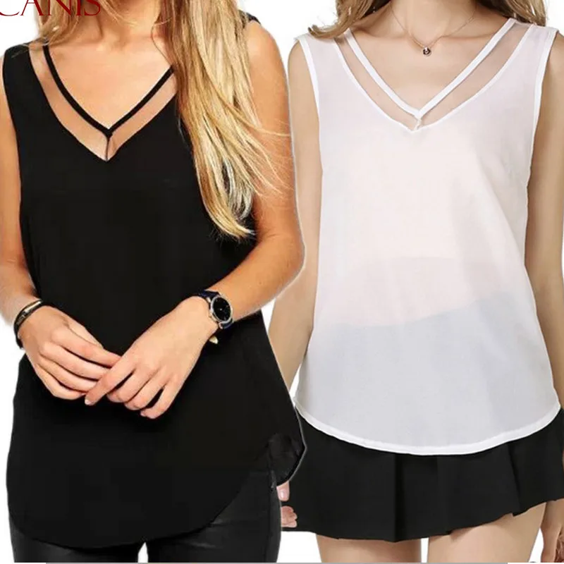 Plus Size Sleeveless Chiffon Blouse women Casual Mesh Sheer Patchwork V Neck Tops Shirts Loose Plain Chiffon Blouse Shirts
Plus Size Sleeveless Chiffon Blouse women Casual Mesh Sheer Patchwork V Neck Tops Shirts Loose Plain Chiffon Blouse Shirts