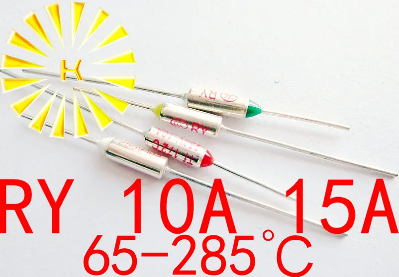 RY Thermal Cutoff TF 65-285 degree Thermal-Links 10A 15A 250V RY-240 Temperature Fuse For Electric Rice Cooker x 500PCS
RY Thermal Cutoff TF 65-285 degree Thermal-Links 10A 15A 250V RY-240 Temperature Fuse For Electric Rice Cooker x 500PCS