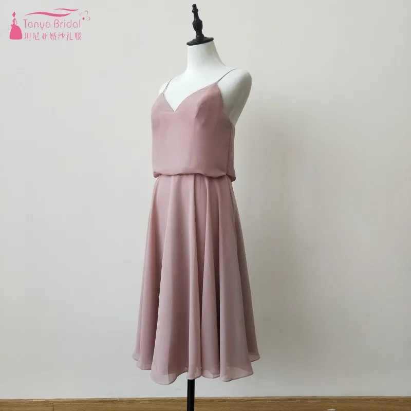 Simple Chiffon Tea Length Bridesmaid Dresses Dusty Pink Backless Wedding Bridal Guest Party Dress Gown Custom Made JQ161
Simple Chiffon Tea Length Bridesmaid Dresses Dusty Pink Backless Wedding Bridal Guest Party Dress Gown Custom Made JQ161