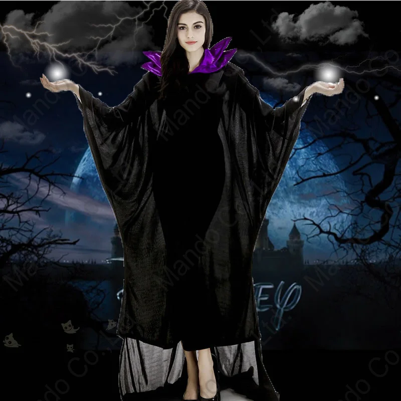 Women Carnival witch cosplay dresses Movie Maleficent Women Cosplay Black Cloak halloween Black witch party costume
Women Carnival witch cosplay dresses Movie Maleficent Women Cosplay Black Cloak halloween Black witch party costume