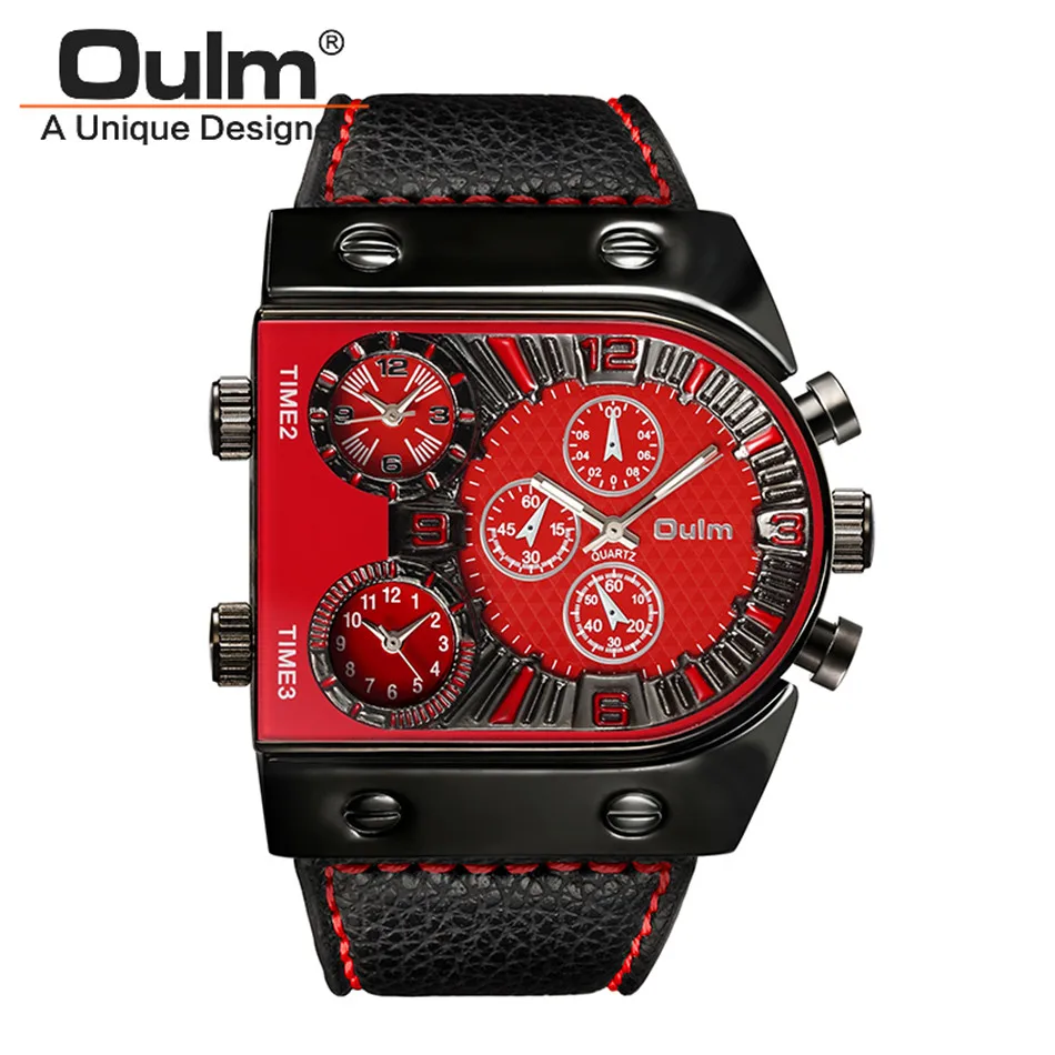 OULM Brand Original Fashion Sport Mens Watches 3 Time Zone Leather Strap Casual Quartz Watch Relogio Masculino Marca Esportivo
OULM Brand Original Fashion Sport Mens Watches 3 Time Zone Leather Strap Casual Quartz Watch Relogio Masculino Marca Esportivo