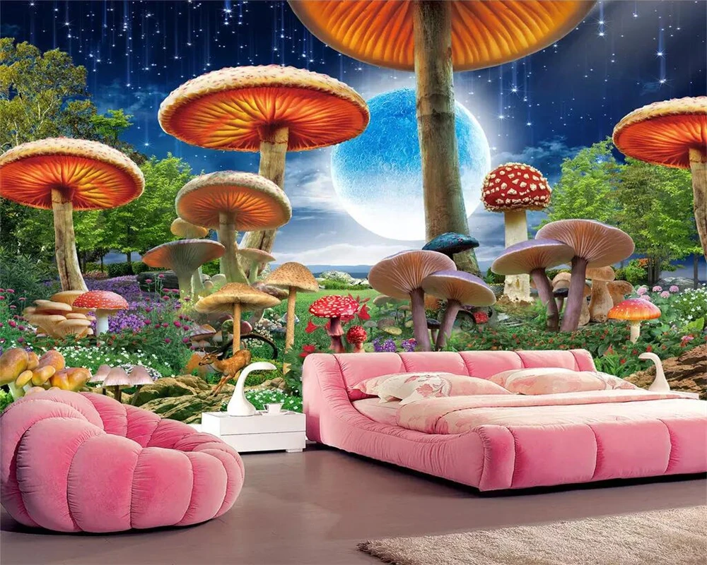 Custom wallpaper starry fairy tale world mushroom dream scene children's room background wall decoration 3d wallpaper 
Custom wallpaper starry fairy tale world mushroom dream scene children's room background wall decoration 3d wallpaper