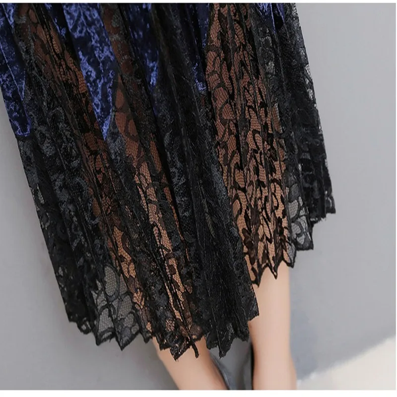 New Spring Autumn Women Dress Plus Size Fashion Stand Collar Patchwork Lace Hem Long Sleeve Velvet Dress For Women One-Piece 5XL
New Spring Autumn Women Dress Plus Size Fashion Stand Collar Patchwork Lace Hem Long Sleeve Velvet Dress For Women One-Piece 5XL