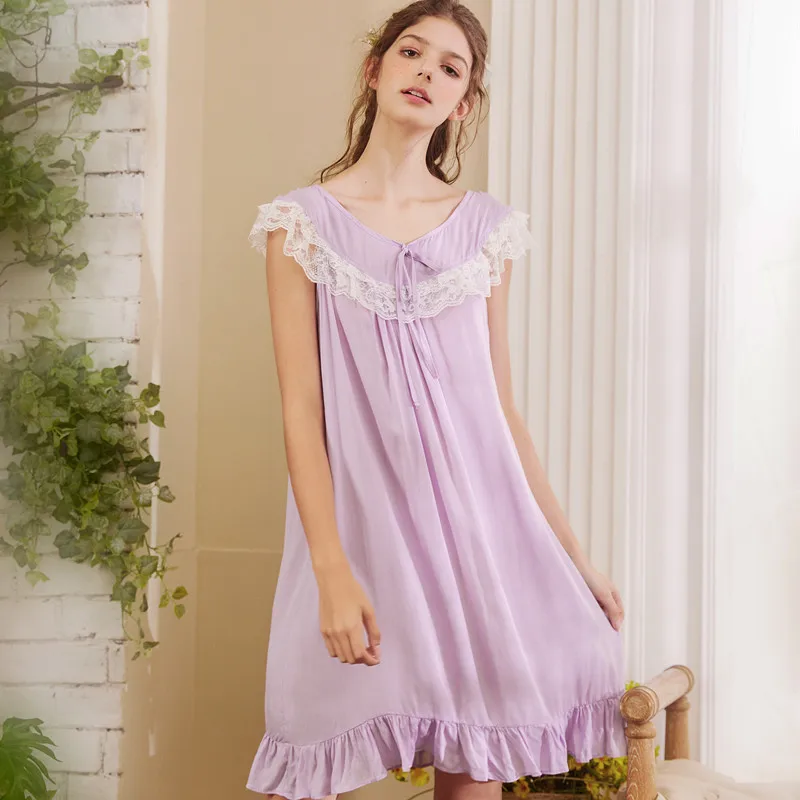 Summer Sleep Wear Night Shirt Home Dress Purple Cotton Nightgown Nightwear Women Plus Size Sleepwear Princess Nightdress Nighty
Summer Sleep Wear Night Shirt Home Dress Purple Cotton Nightgown Nightwear Women Plus Size Sleepwear Princess Nightdress Nighty