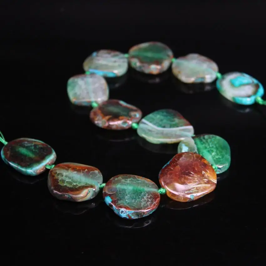 11-13PCS/strand Green Brown Raw Slabs Dragon Veins Agates Bead,Natural Onxy Stone Slice Nugget Necklace Pendant Jewelry Supplier
11-13PCS/strand Green Brown Raw Slabs Dragon Veins Agates Bead,Natural Onxy Stone Slice Nugget Necklace Pendant Jewelry Supplier