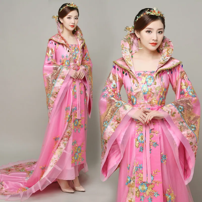 Ancient Queen Dress Tang Dynasty Fairy Long Tailed Costume Empress Clothing Traditional Princess Ancient China Royal Women Dress
Ancient Queen Dress Tang Dynasty Fairy Long Tailed Costume Empress Clothing Traditional Princess Ancient China Royal Women Dress