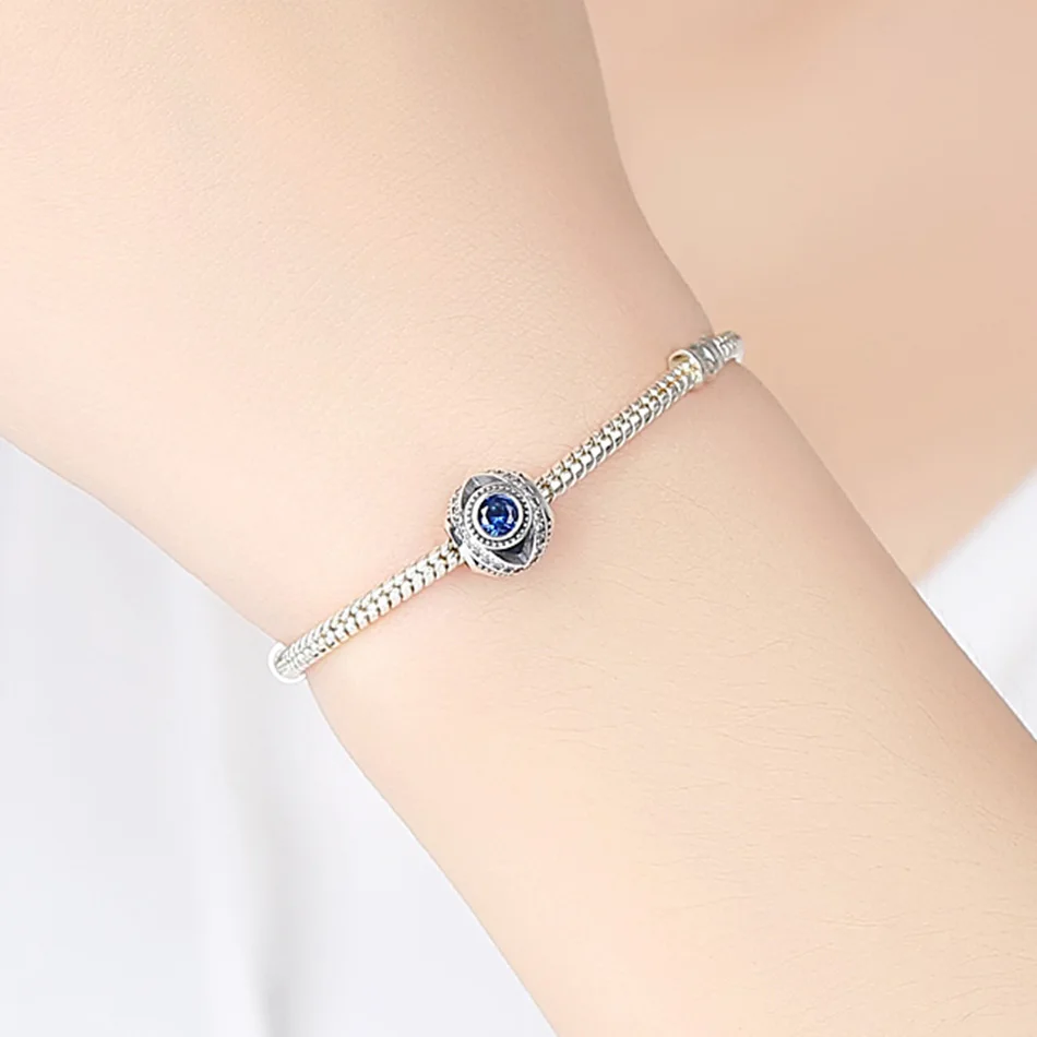 Fit Charm Bracelet Original 925 Silver Round Charms Bead Blue Lucky Eye Charm With Clear Zircon Jewelry Gift
Fit Charm Bracelet Original 925 Silver Round Charms Bead Blue Lucky Eye Charm With Clear Zircon Jewelry Gift