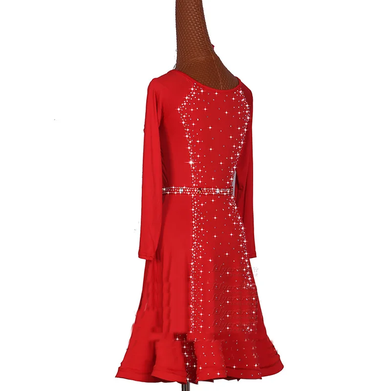 Женское платье для латиноамериканских танцев красного цвета|Латинский| |