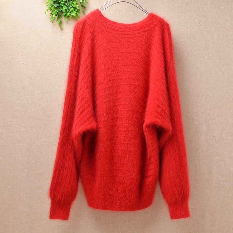 Elegant top mujer femme winter christmas red fuzzy beading angora rabbit fur pullover hand knitted long bat sleeves sweater coat
Elegant top mujer femme winter christmas red fuzzy beading angora rabbit fur pullover hand knitted long bat sleeves sweater coat