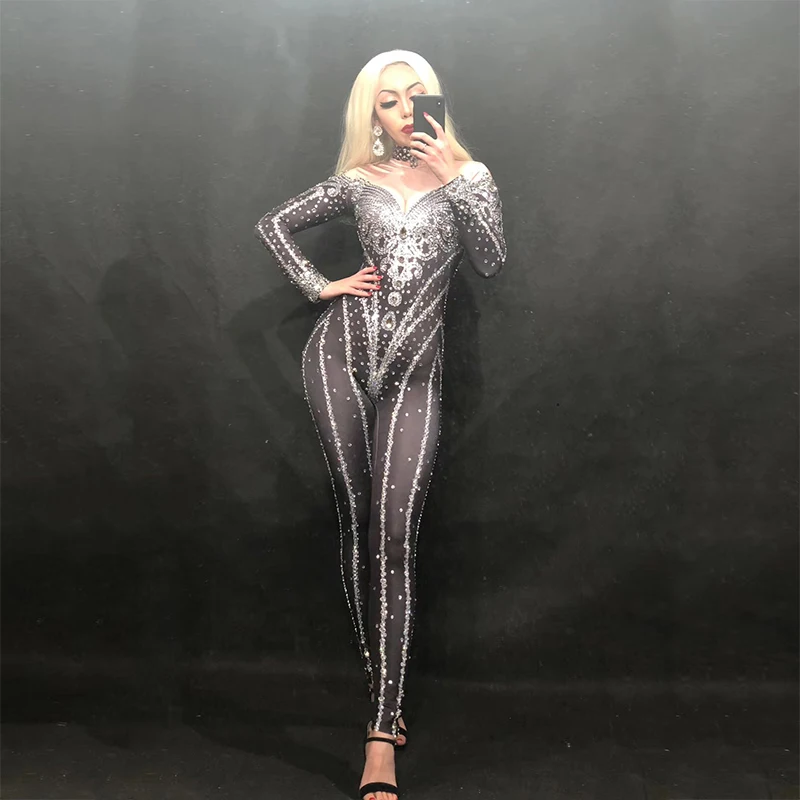 Diamond Sparkling Crystals Black Women Stage Dj Jumpsuit Nightclub Party Stage Wear Dancer Singer Outfit Chinese Dance Costume
Diamond Sparkling Crystals Black Women Stage Dj Jumpsuit Nightclub Party Stage Wear Dancer Singer Outfit Chinese Dance Costume