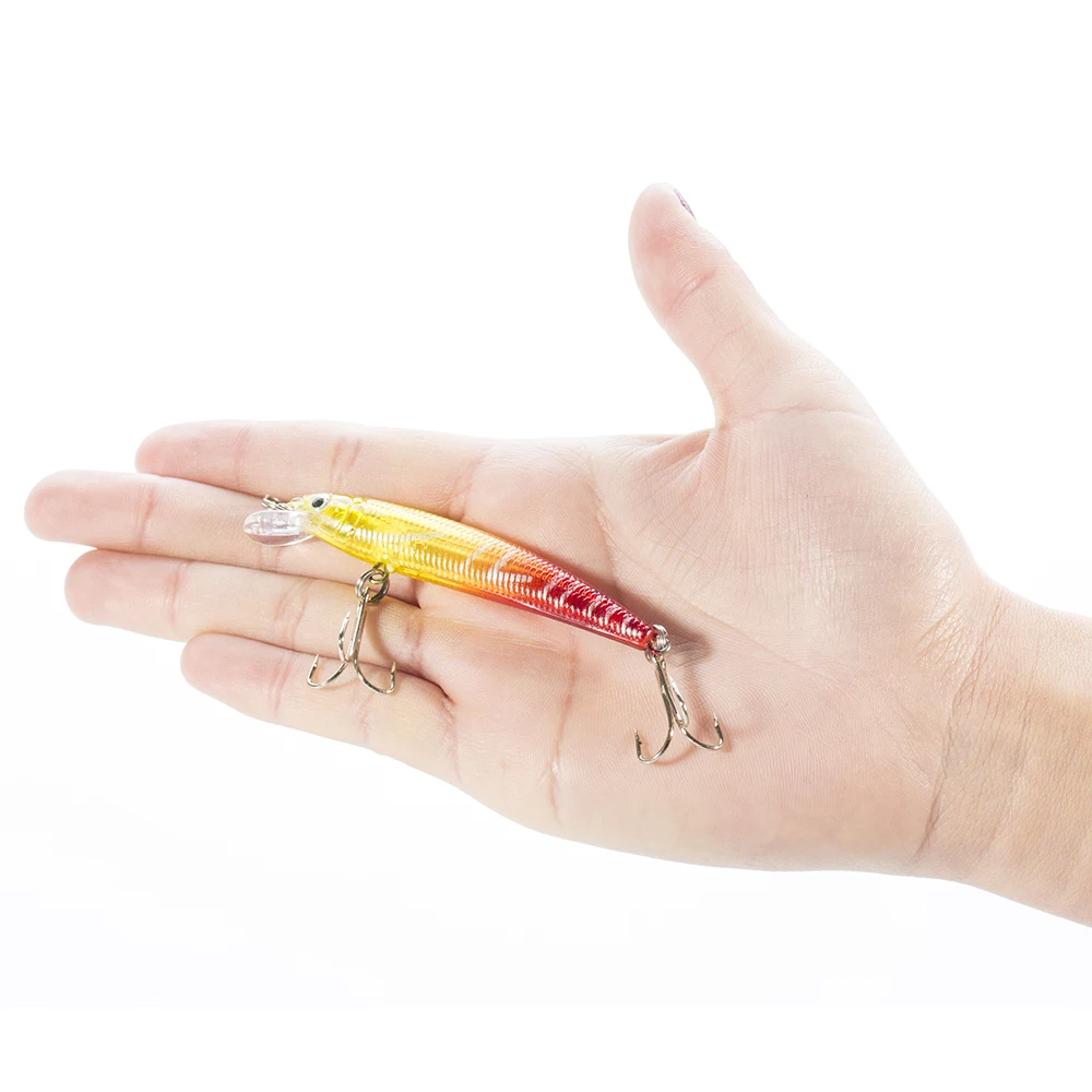 Seanlure Slender Body Lure 7.5cm 5.6g 1pcs/Pack Bionic 3D Eyes Minnow Plastic Treble Hooks Hard Bait Fishing | Спорт и развлечения