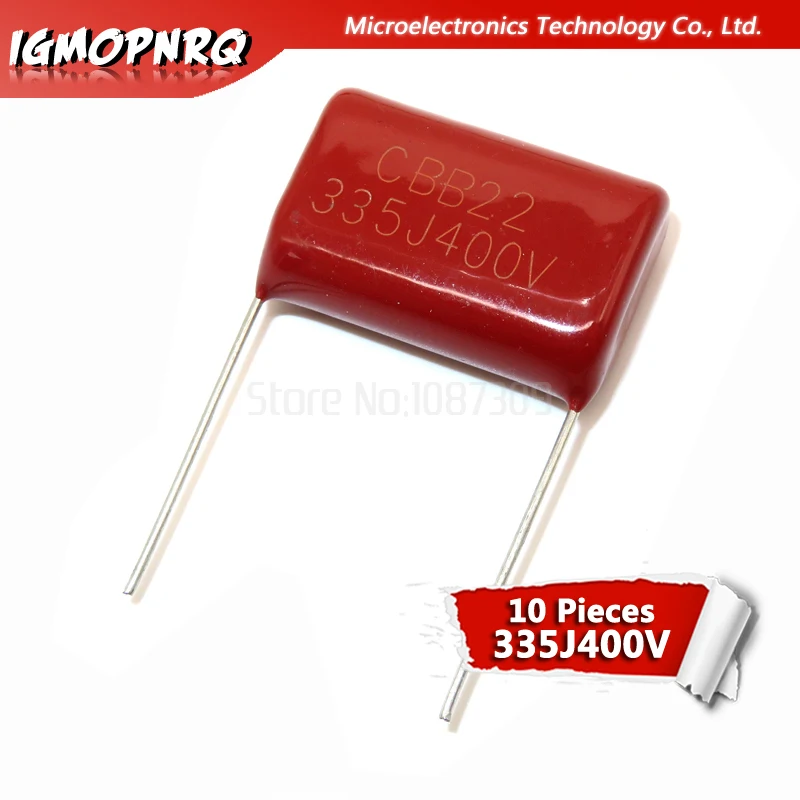 10 шт. 400V335J 3 мкФ Шаг 25 мм 400 В 335 3300nf igmopnrq CBB полипропиленовый пленочный конденсатор