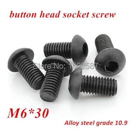 100pcs/lot M6*30 Hexagon Socket Button Head Screw Black 10.9 Grade ISO7380 Pan Hex Bolt M6X30mm
100pcs/lot M6*30 Hexagon Socket Button Head Screw Black 10.9 Grade ISO7380 Pan Hex Bolt M6X30mm