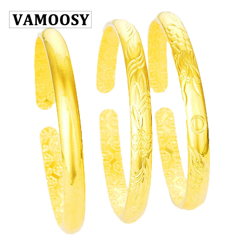 13 Style Fine 24K Gold Color Full Gold Charm Bracelets for Women Handmade Carving Bangle Men Women Macrame Bead Wedding Bracelet
13 Style Fine 24K Gold Color Full Gold Charm Bracelets for Women Handmade Carving Bangle Men Women Macrame Bead Wedding Bracelet