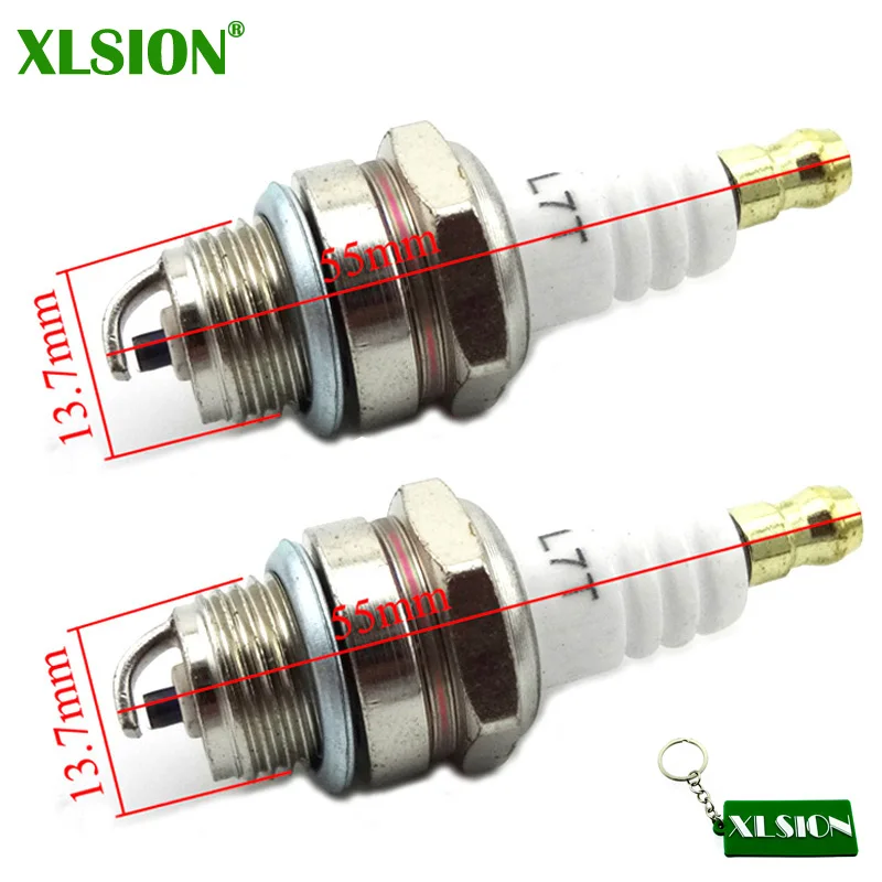 XLSION 2pcs L7T Свеча зажигания для 47cc 49cc 2-тактный ATV Quad Go Kart трехколесный велосипед Dirt
