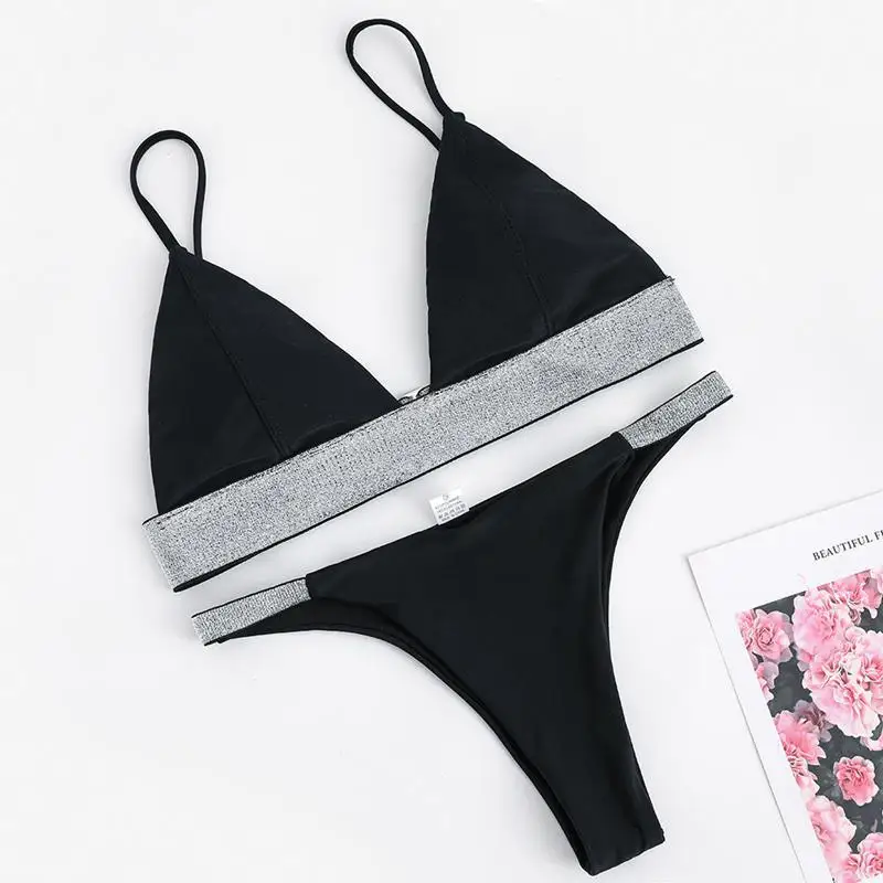Reflective Bandage Swimsuit Female Push Up Padded Swimwear Bathing Suit Women Beachwear Brazilian Summer Black Monokini Bikinis
Reflective Bandage Swimsuit Female Push Up Padded Swimwear Bathing Suit Women Beachwear Brazilian Summer Black Monokini Bikinis