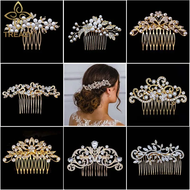 TREAZY Gold Color Wedding Hair Combs For Women Charm Pearls Crystal Bridal Hair Accessories Birthday Party Headwear Brides Tiara
TREAZY Gold Color Wedding Hair Combs For Women Charm Pearls Crystal Bridal Hair Accessories Birthday Party Headwear Brides Tiara