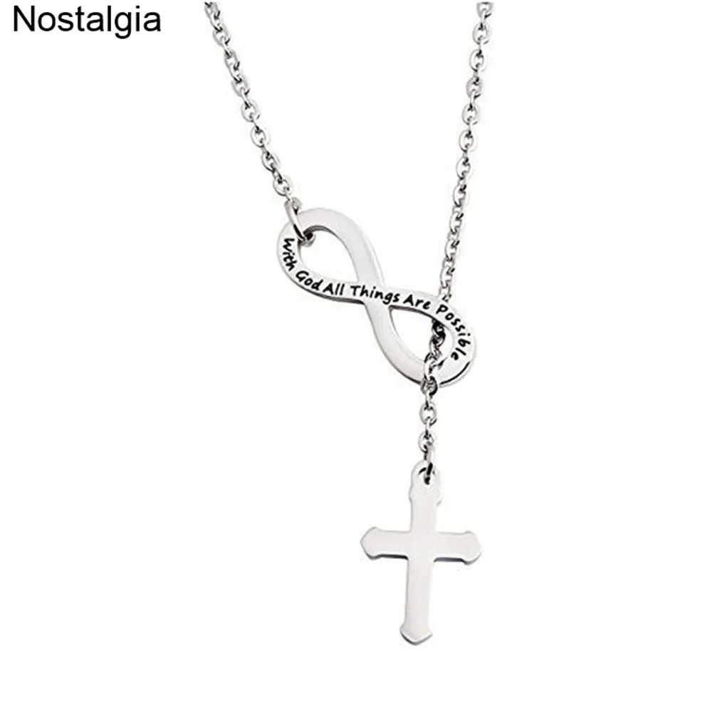 Nostalgia Infinity Love Religious Christian Jewelry Stainless Steel Cross Charm Pendants Necklaces Women Men With God All Things
Nostalgia Infinity Love Religious Christian Jewelry Stainless Steel Cross Charm Pendants Necklaces Women Men With God All Things