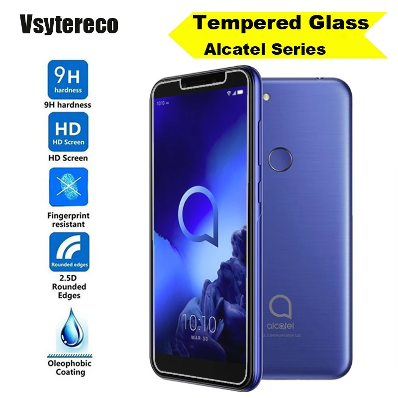 Закаленное стекло 9H для смартфонов Alcatel 1 3 1X 1C 1S 3L 2019 3X 3C Защитная пленка телефона
