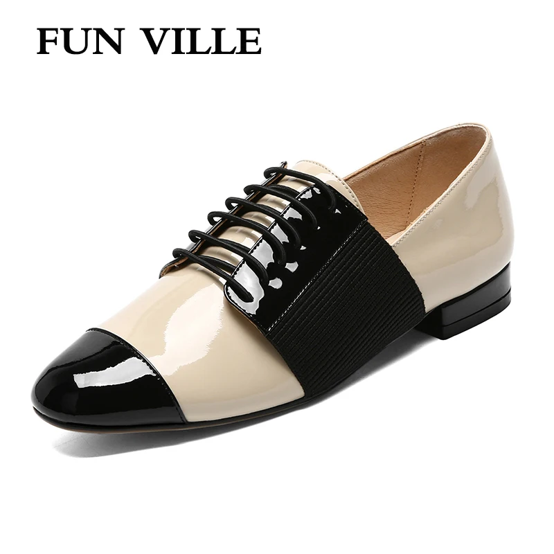 FUN VILLE Spring Summer Brogue Shoes New Fashion Women Flats shoes Patent Leather low heel Round Toe Lace up sexy ladies shoes
FUN VILLE Spring Summer Brogue Shoes New Fashion Women Flats shoes Patent Leather low heel Round Toe Lace up sexy ladies shoes