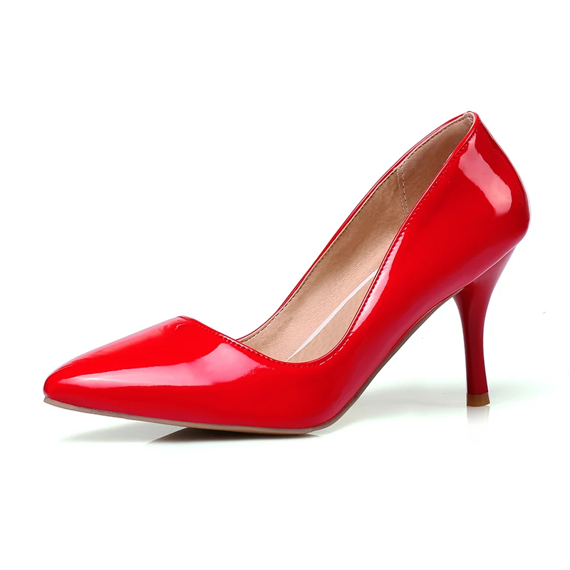 Chainingyee party sexy pointed toe patent pumps beige white pink red yellow black stiletto high heel women's shoes big size
Chainingyee party sexy pointed toe patent pumps beige white pink red yellow black stiletto high heel women's shoes big size