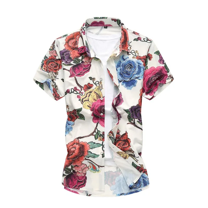 Summer Beach Mens Shirts Big Sizes 5XL 6XL 7XL Romantic Rose Short Sleeve Men's Floral Shirts Button Down Casual Flower Shirt
Summer Beach Mens Shirts Big Sizes 5XL 6XL 7XL Romantic Rose Short Sleeve Men's Floral Shirts Button Down Casual Flower Shirt