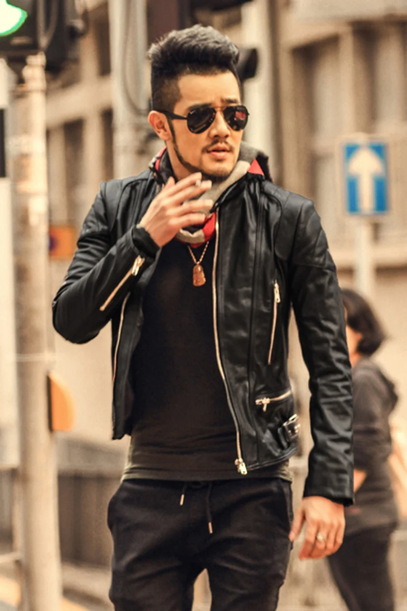 India Cowskin Leather Men's slim leather Jackets motorcycle models men short leather Knight Genuine Leather Coat
India Cowskin Leather Men's slim leather Jackets motorcycle models men short leather Knight Genuine Leather Coat