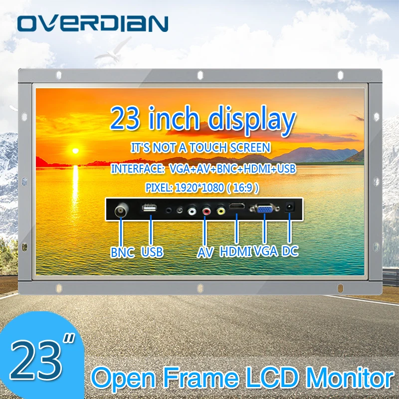 23Inch VGA/HDMI/BNC/AV/USB Interface 1920*1080 Metal Shell Non-Touch Screen Monitor for PC Open FrameIndustrial Monitor/Display
23Inch VGA/HDMI/BNC/AV/USB Interface 1920*1080 Metal Shell Non-Touch Screen Monitor for PC Open FrameIndustrial Monitor/Display