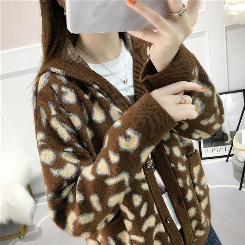2019 New Arrival Knitted V-neck Full Regular Cardigans Regular Flowers Leopard Single Breasted Even the clothes hat Cardigans
2019 New Arrival Knitted V-neck Full Regular Cardigans Regular Flowers Leopard Single Breasted Even the clothes hat Cardigans