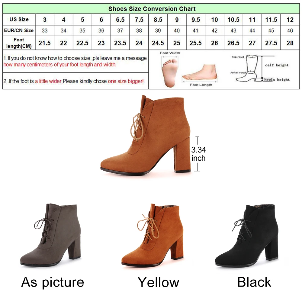 ANNYMOLI Women Boots High Heels Lace Up Shoes Autumn Pointed Toe Square Heels Ankle Boots Black New Winter Shoes Big Size 3-10.5
ANNYMOLI Women Boots High Heels Lace Up Shoes Autumn Pointed Toe Square Heels Ankle Boots Black New Winter Shoes Big Size 3-10.5
