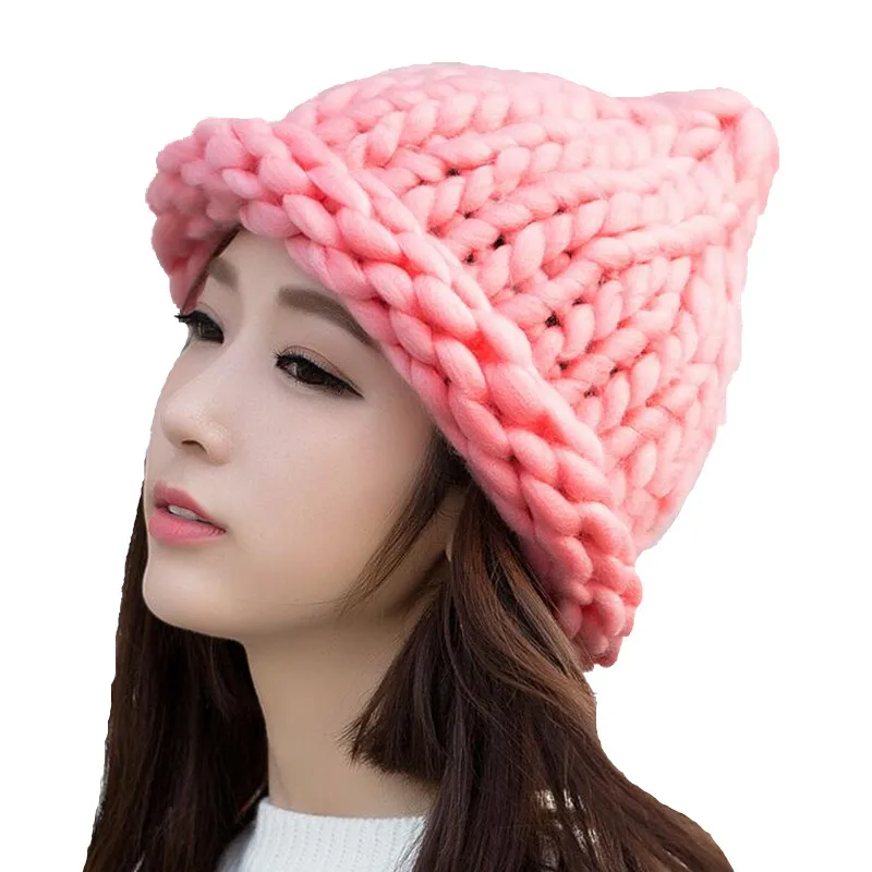 Simple girl Casual Cotton Acrylic Rushed New Fashion Female Winter wool Hats Hand Coarse Knitted Hat For Women Beanies
Simple girl Casual Cotton Acrylic Rushed New Fashion Female Winter wool Hats Hand Coarse Knitted Hat For Women Beanies