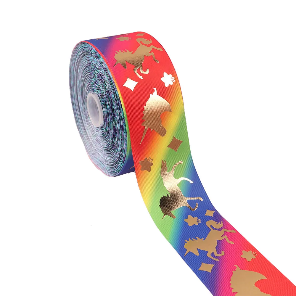 Golden Unicorn Printed Ribbons 75mm Grosgrain Ribbon Cinta Single Face 100% Polyester Wedding Decoration Cartoon Ribbons
Golden Unicorn Printed Ribbons 75mm Grosgrain Ribbon Cinta Single Face 100% Polyester Wedding Decoration Cartoon Ribbons