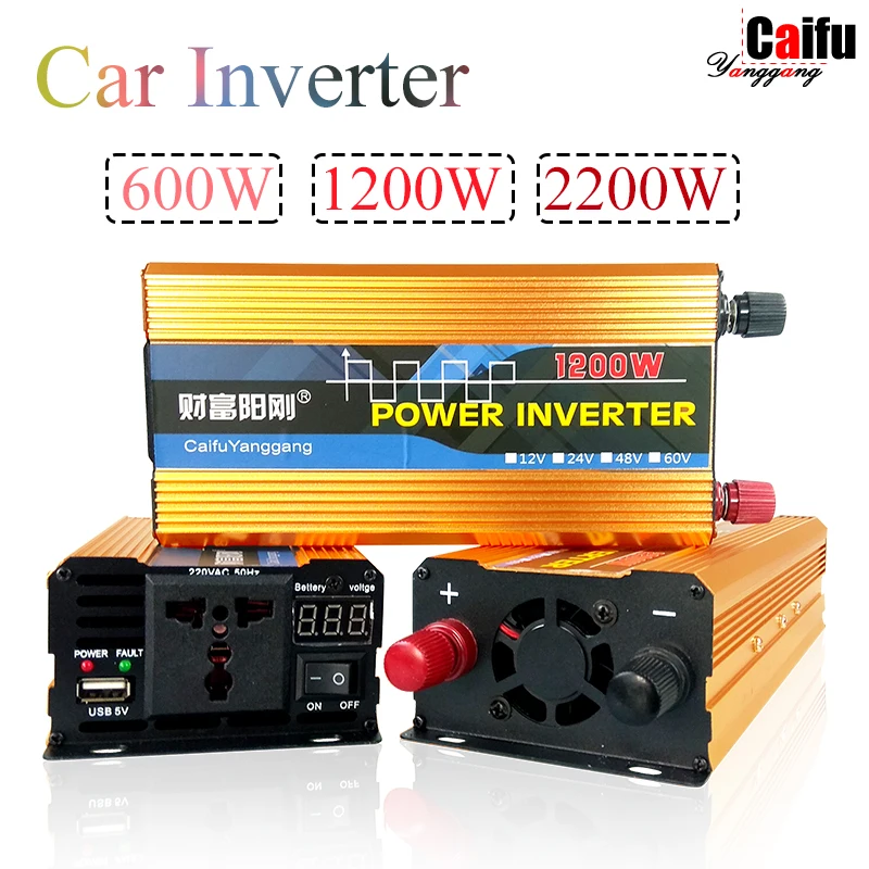 Inverter 12v 220v 2200W 1200W 600W Car Power Inverters Voltage Transformer Converter 12 220 Charger Display Solar Adapter Car Go
Inverter 12v 220v 2200W 1200W 600W Car Power Inverters Voltage Transformer Converter 12 220 Charger Display Solar Adapter Car Go