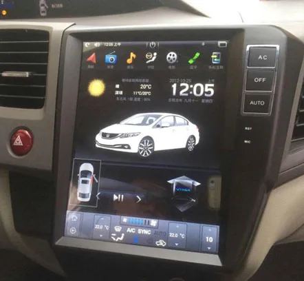 10 4 &quotTesla Android Fit HONDA CIVIC левое Вождение 2012 2013 2014 2015 автомобильный dvd-плеер навигация