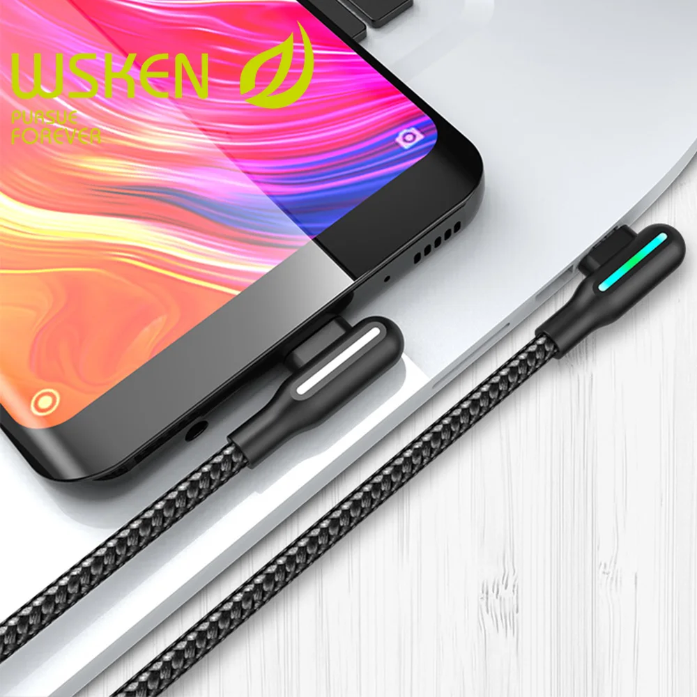 Wsken 3 м usb type C Быстрая зарядка c кабель для передачи данных зарядное устройство Android
