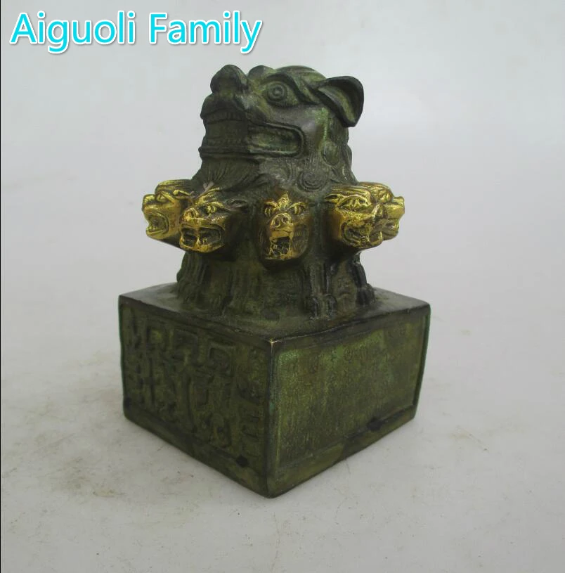 AAA+Rare Chinese Old Bronze Carved 9 Lion head Seal Sculpture/Art Statue For Home Decoration Antique Collection
AAA+Rare Chinese Old Bronze Carved 9 Lion head Seal Sculpture/Art Statue For Home Decoration Antique Collection