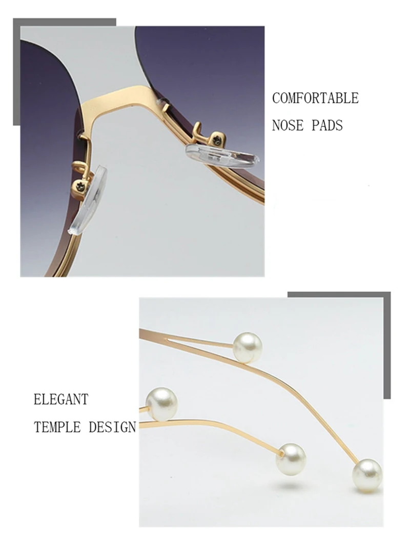 SOL DE ORO Semi Rimless Pearl Sunglasses Fashionable Ladies Eyewear Versatile Metal Sunglasses Personality Temple Women Glasses
SOL DE ORO Semi Rimless Pearl Sunglasses Fashionable Ladies Eyewear Versatile Metal Sunglasses Personality Temple Women Glasses