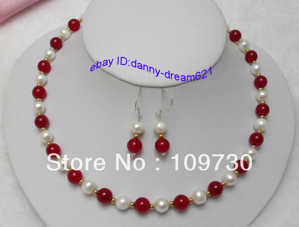 Hot sell Noble- Jewelry 0056 classic 8mm round white freshwater cultured pearls &red * necklace set (A0423)
Hot sell Noble- Jewelry 0056 classic 8mm round white freshwater cultured pearls &red * necklace set (A0423)
