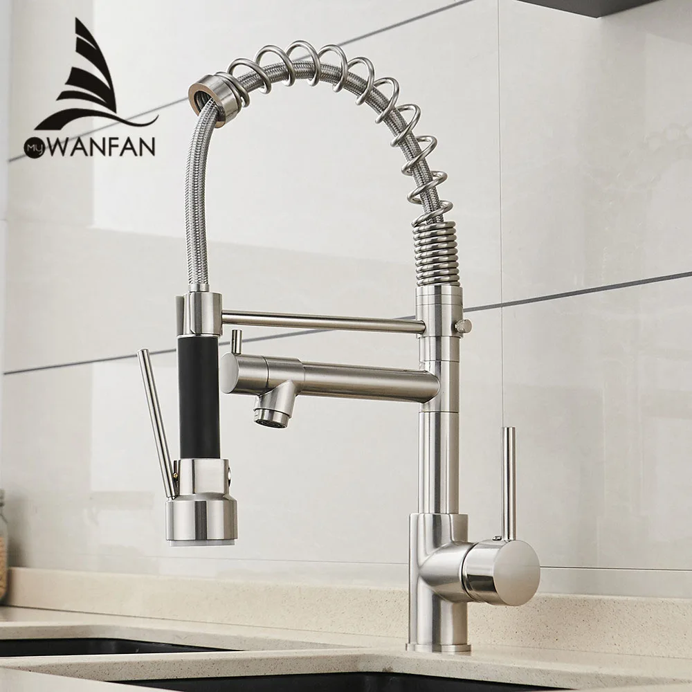 Spring Style Kitchen Faucet Brushed Nickel Faucet Pull Out Torneira All Around Rotate Swivel Water Outlet Mixer Tap 866026
Spring Style Kitchen Faucet Brushed Nickel Faucet Pull Out Torneira All Around Rotate Swivel Water Outlet Mixer Tap 866026