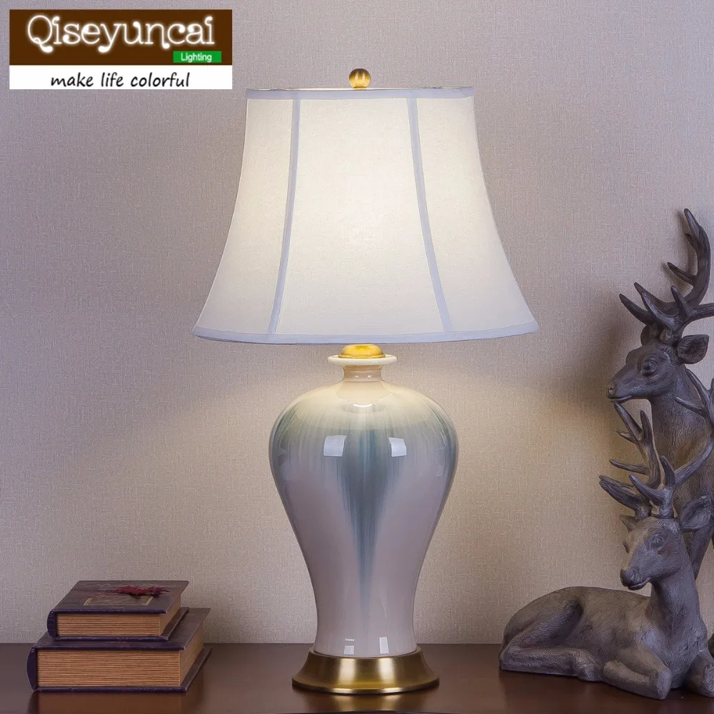 Modern copper ceramic table lamp living room bedroom study decorative ceramic decorative table lamp
Modern copper ceramic table lamp living room bedroom study decorative ceramic decorative table lamp