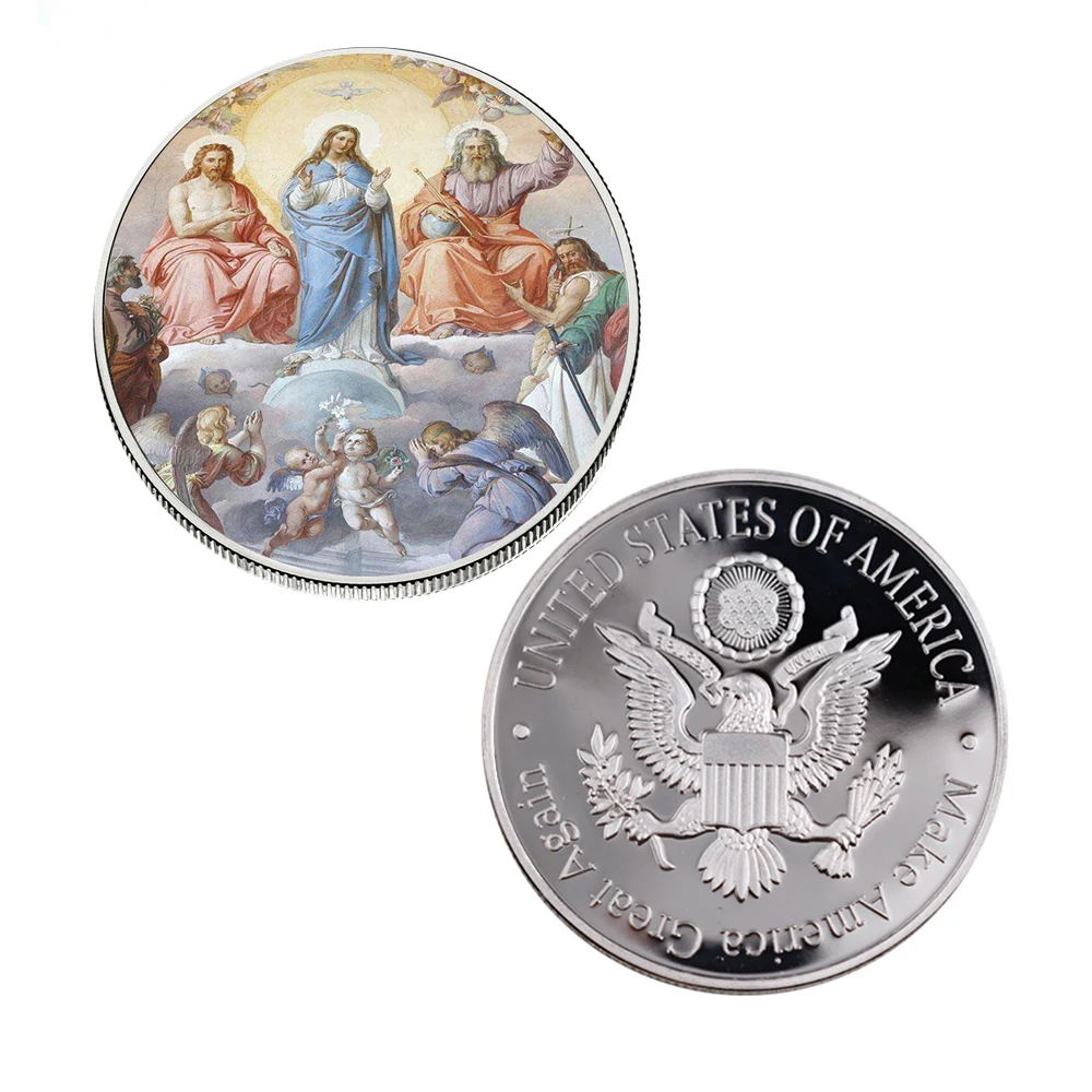 Festival Souvenir Gifts Jesus 999.9 Silver Plated Commemorative Metal Coin Art Ornament for Birthday Gifts
Festival Souvenir Gifts Jesus 999.9 Silver Plated Commemorative Metal Coin Art Ornament for Birthday Gifts