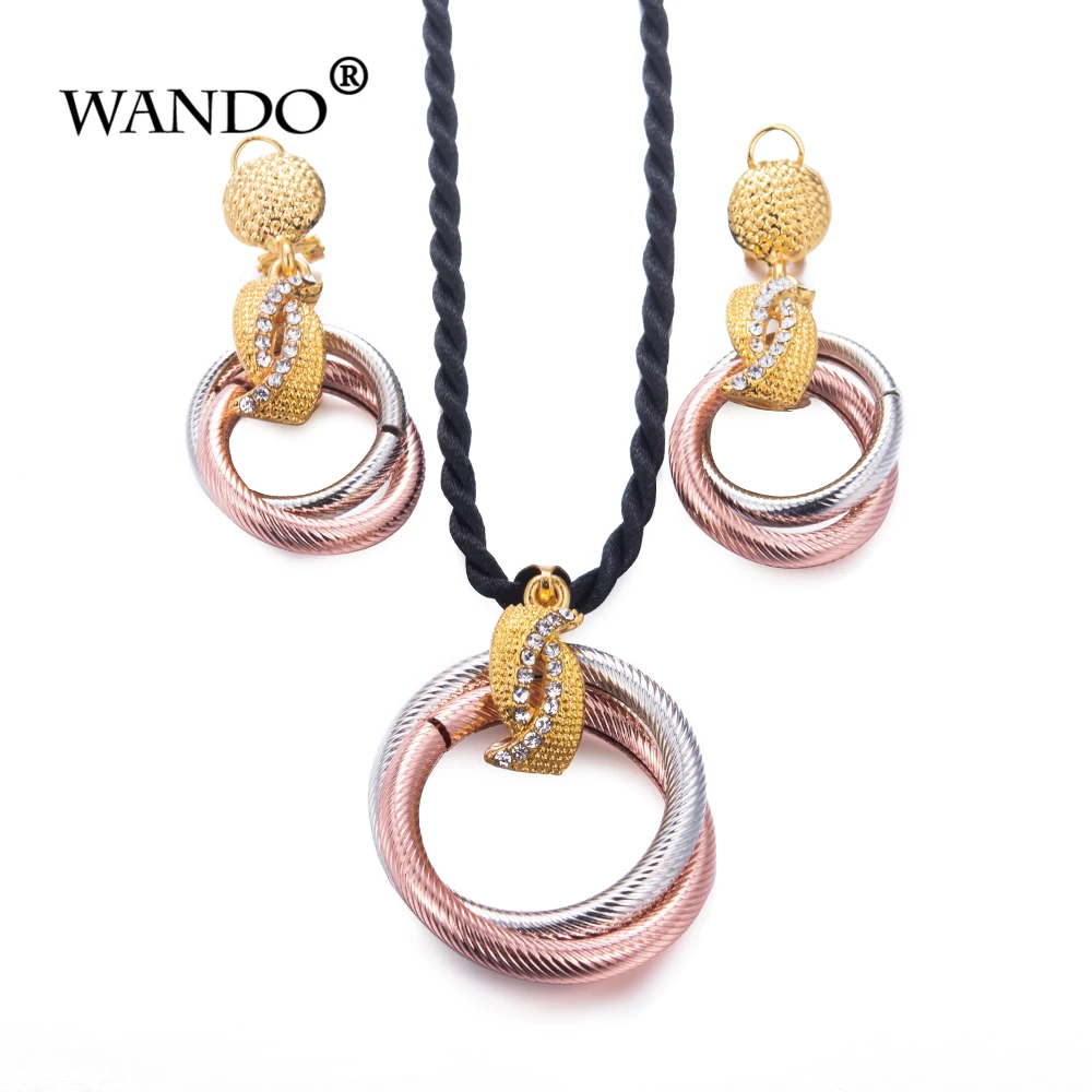 WANDO Jewelry sets gold Color Necklace Earrings Round Beads Chain Necklaces Jewellery for women girl gift ws69
WANDO Jewelry sets gold Color Necklace Earrings Round Beads Chain Necklaces Jewellery for women girl gift ws69