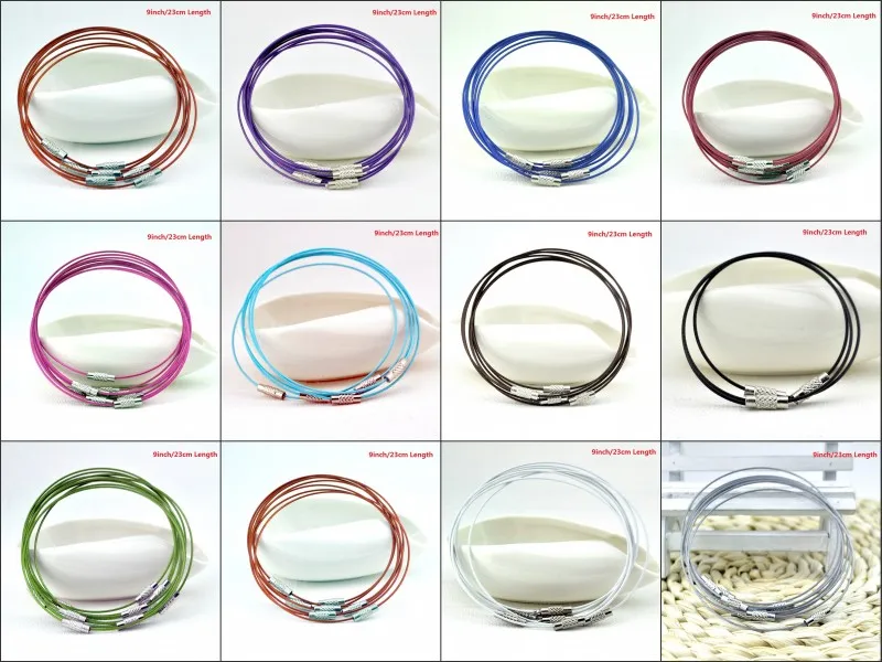 Wholesale 100pcs/lot 12 Colors 1mm Stainless Steel Bracelet Wire Cord For DIY Craft Jewelry Length 9inch 23cm Free Shipping
Wholesale 100pcs/lot 12 Colors 1mm Stainless Steel Bracelet Wire Cord For DIY Craft Jewelry Length 9inch 23cm Free Shipping