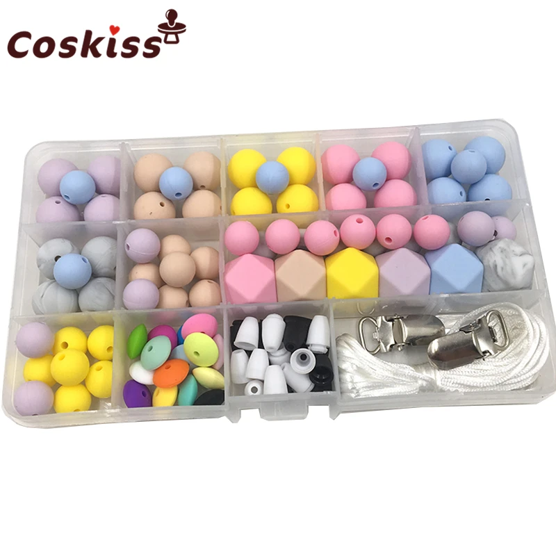 Baby Silicone Teething DIY Crafts Set Pacifier Clips Toy Safe And Natural Silicone Bead Teether Baby Nursing Necklace Pendants
Baby Silicone Teething DIY Crafts Set Pacifier Clips Toy Safe And Natural Silicone Bead Teether Baby Nursing Necklace Pendants