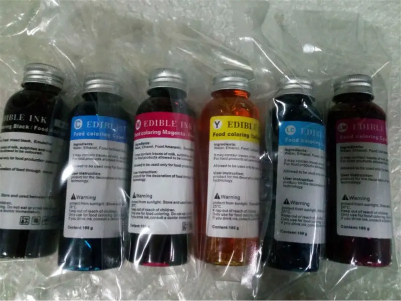 2set /Lot , 6*100ml per set Edible ink for coffee Flatbed Printer to print coffee , cake , candy etc
2set /Lot , 6*100ml per set Edible ink for coffee Flatbed Printer to print coffee , cake , candy etc
