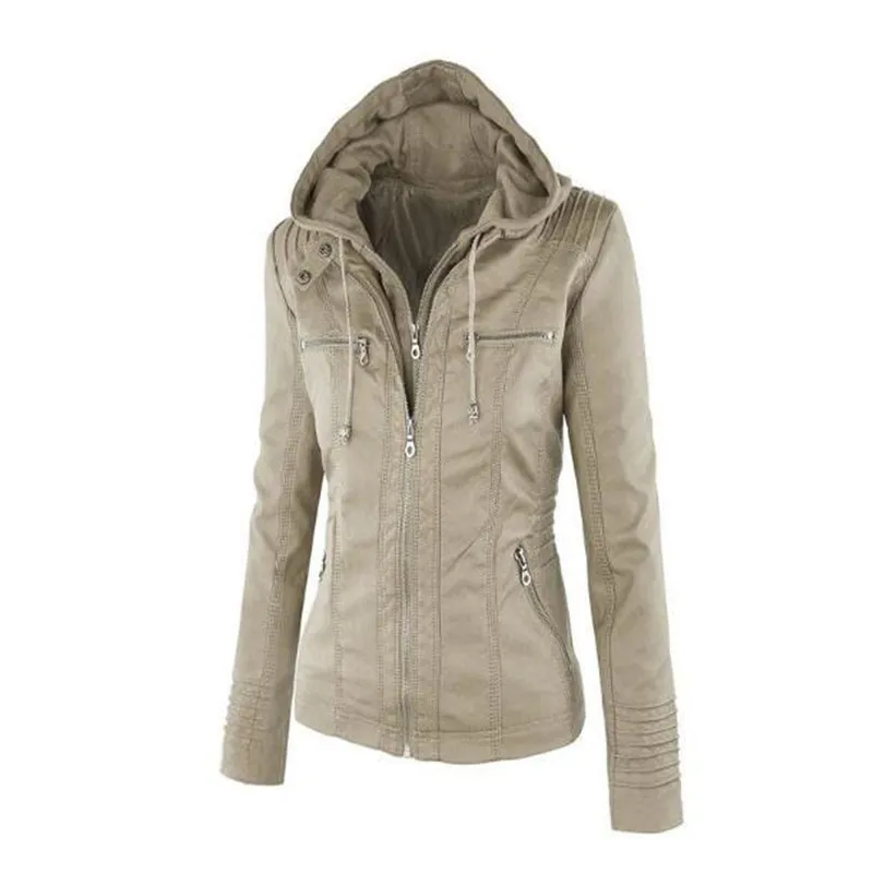 Faux Leather Jacket Women Autumn Motorcycle Plus Size Leather Coat Casual Long Sleeve Streetwear Hooded PU Jackets Ladies
Faux Leather Jacket Women Autumn Motorcycle Plus Size Leather Coat Casual Long Sleeve Streetwear Hooded PU Jackets Ladies