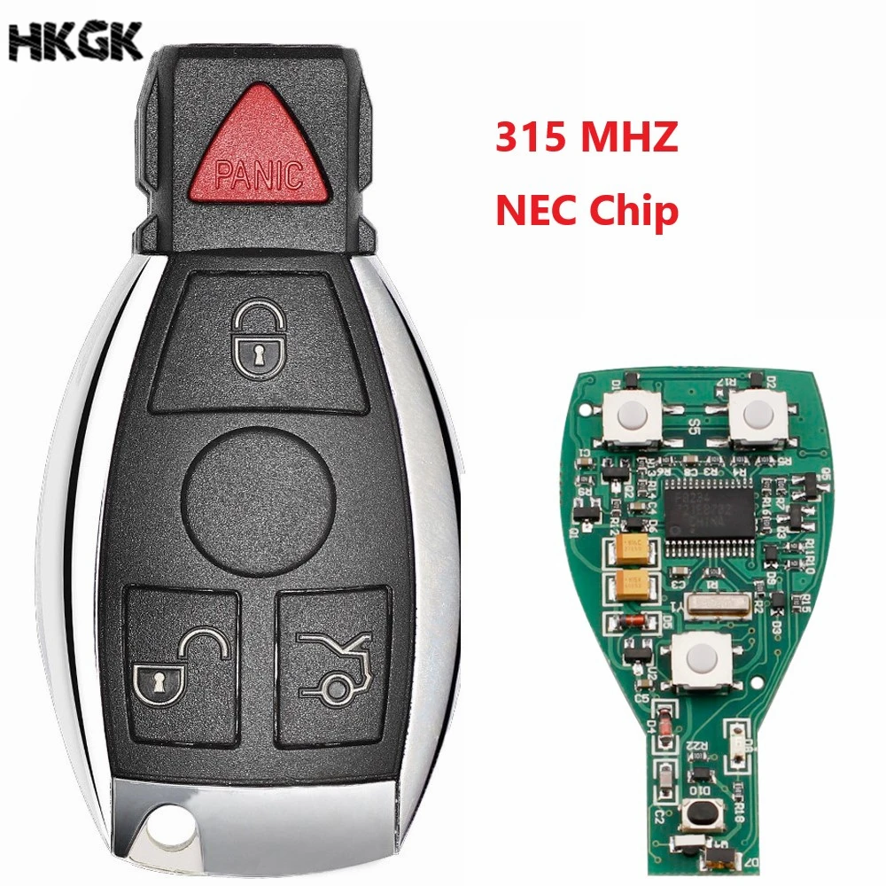 Smart Remote Key 3+1Buttons 315 MHZ Keyless Fob For Mercedes Benz after 2000+ NEC&BGA replace NEC Chip
Smart Remote Key 3+1Buttons 315 MHZ Keyless Fob For Mercedes Benz after 2000+ NEC&BGA replace NEC Chip