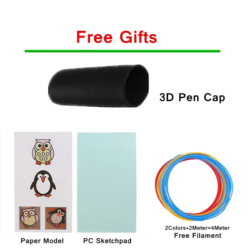 2018 Original 3 Color 3D Pen 1.75mm PCL Low Temperature Gift Box Drawing Birthday For Kids D Can Add | Компьютеры и офис