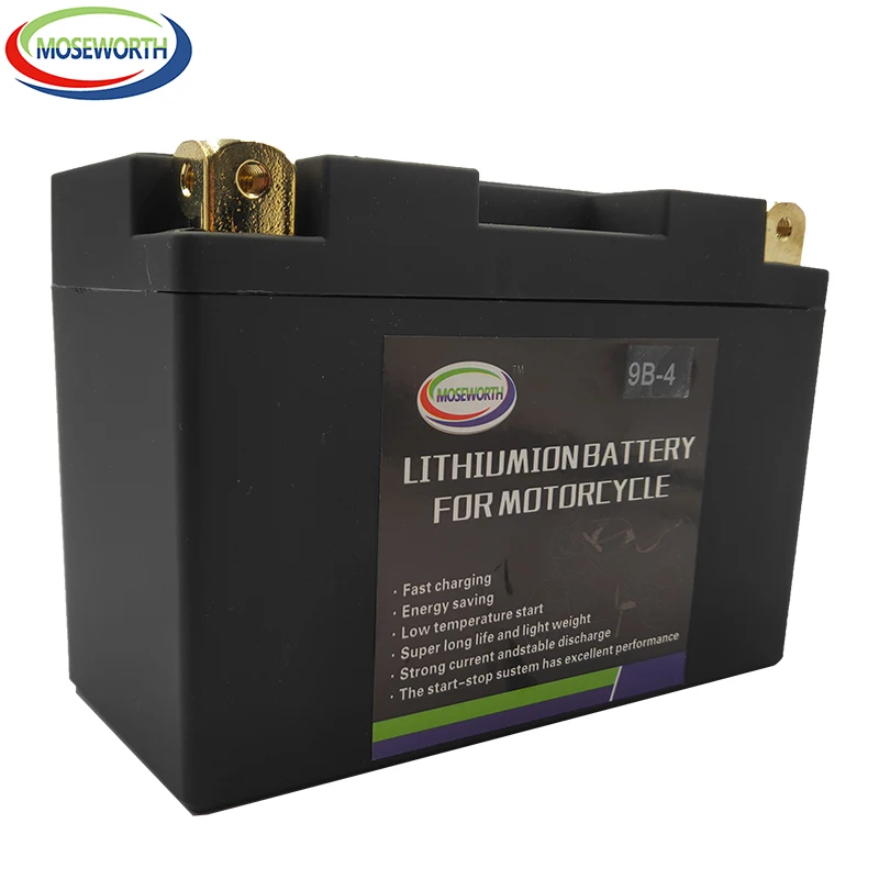 12V Lithium-ion Motorcycle LiFePO4 Battery 9B-4 350CCA 9AH Size-150x68x105mm Jump Starter with BMS Voltage Protection
12V Lithium-ion Motorcycle LiFePO4 Battery 9B-4 350CCA 9AH Size-150x68x105mm Jump Starter with BMS Voltage Protection